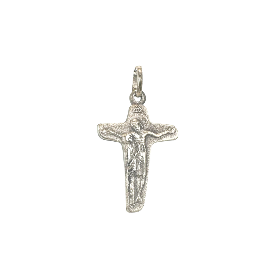 MEDALLA CRUZ JESÚS PLATA