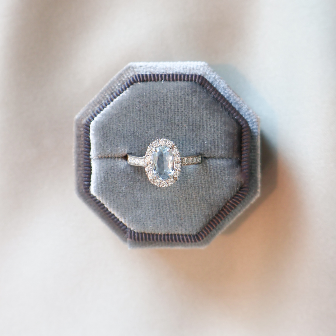 ANILLO COMPROMISO AGUAMARINA