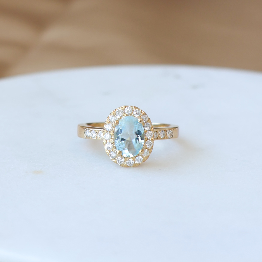 ANILLO COMPROMISO AGUAMARINA