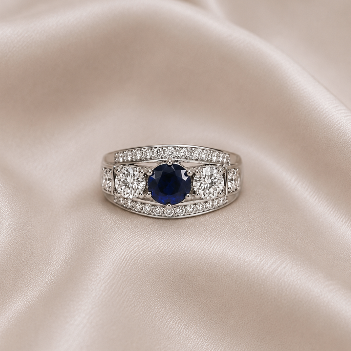 ANILLO COMPROMISO VINTAGE ZAFIRO