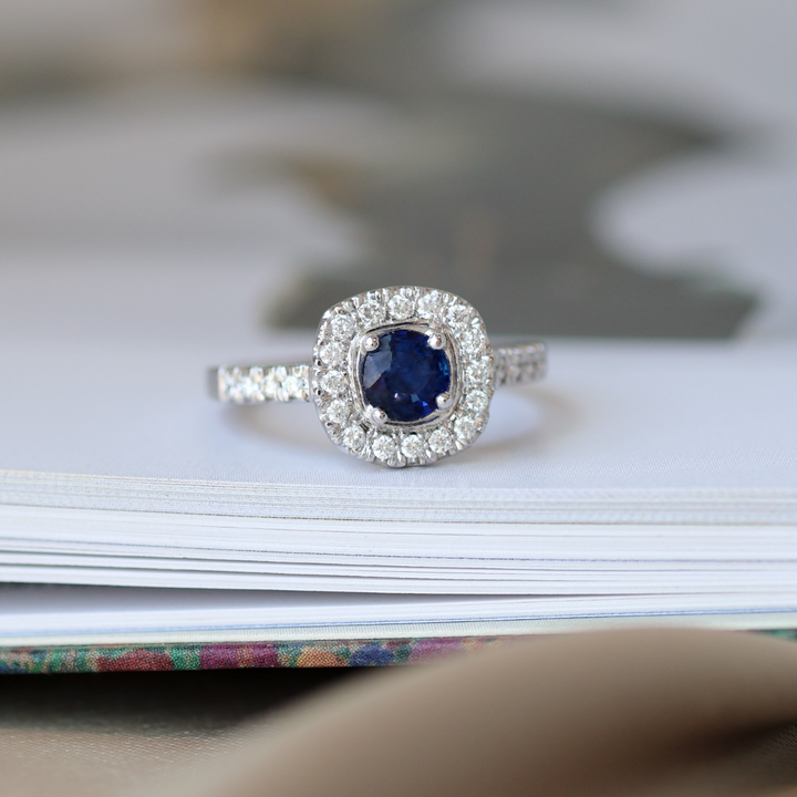 ANILLO COMPROMISO ZAFIRO CUADRADO