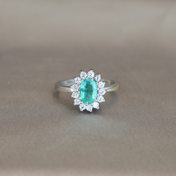 ANILLO COMPROMISO SOLITARIO ESMERALDA