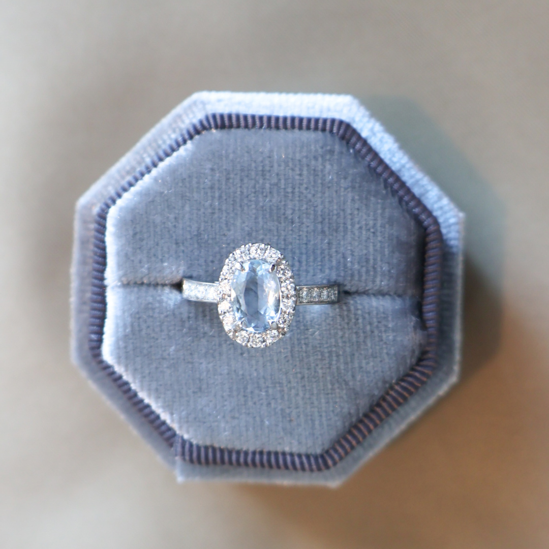 ANILLO COMPROMISO AGUAMARINA