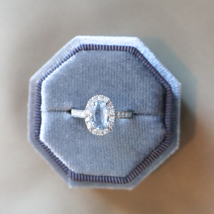 ANILLO COMPROMISO AGUAMARINA