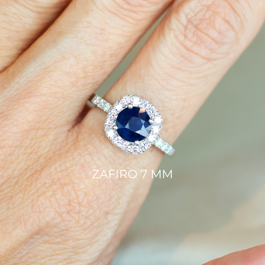 ANILLO COMPROMISO ZAFIRO CUADRADO