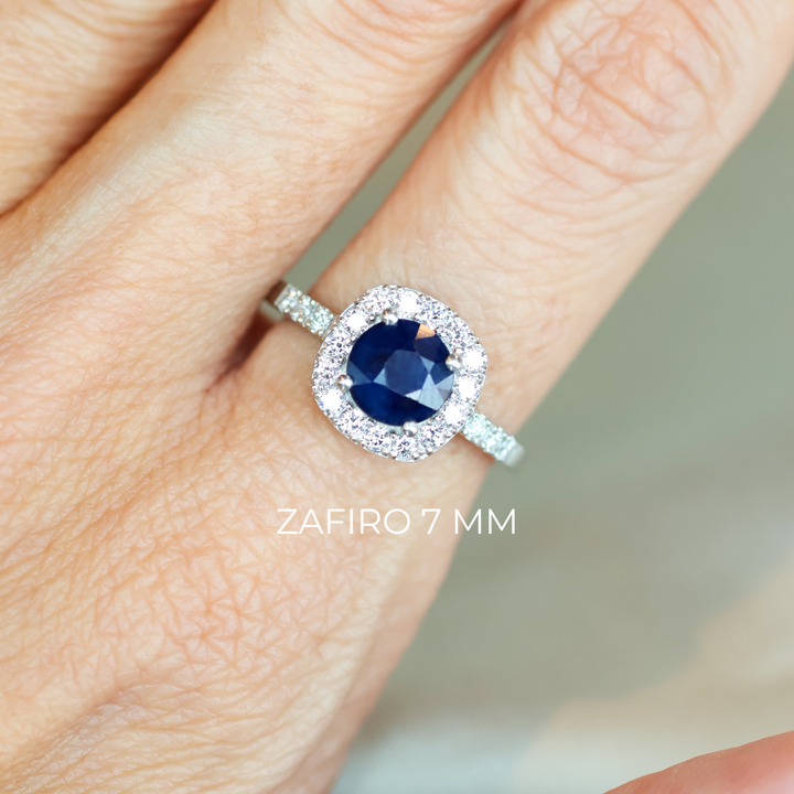 ANILLO COMPROMISO ZAFIRO CUADRADO
