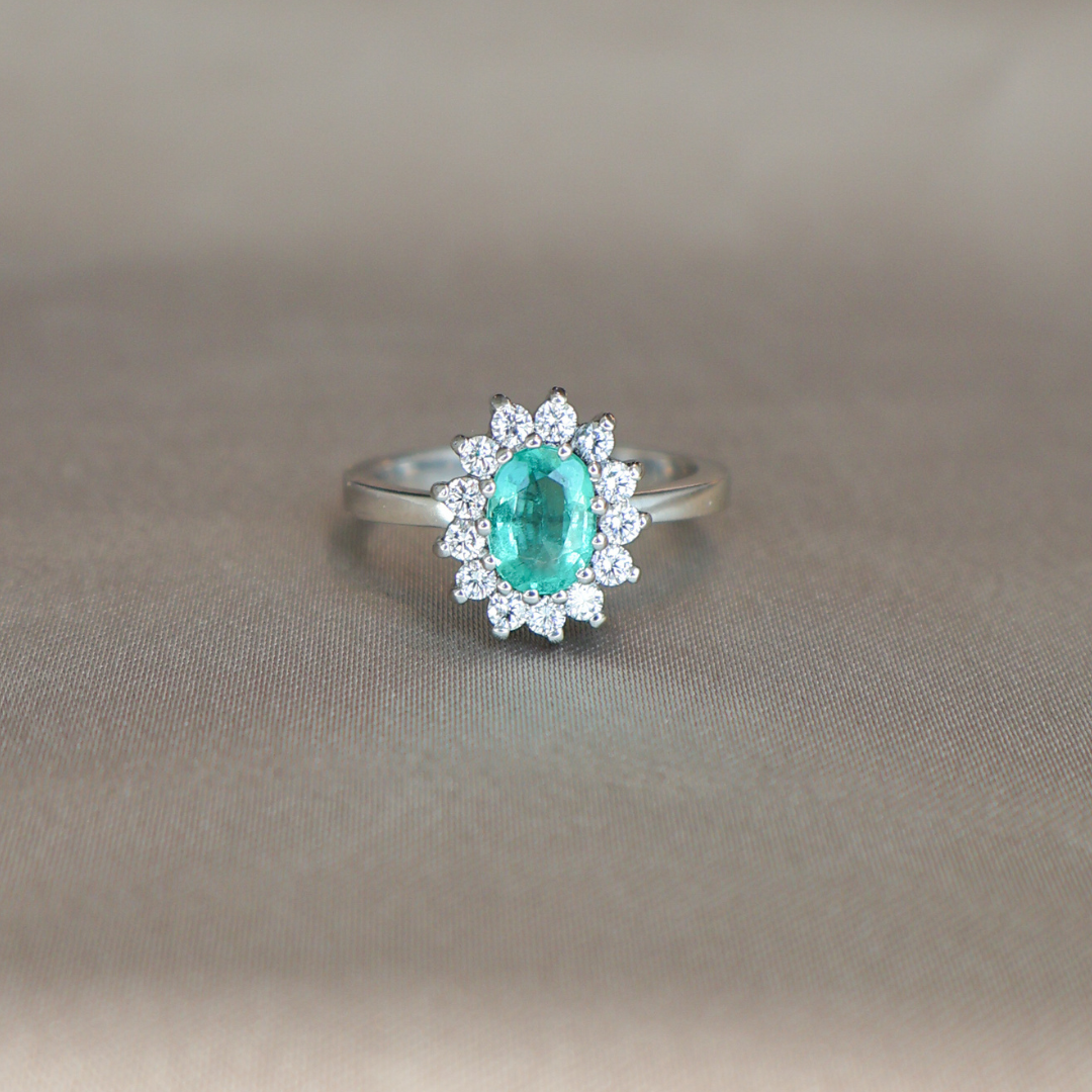 ANILLO COMPROMISO SOLITARIO ESMERALDA