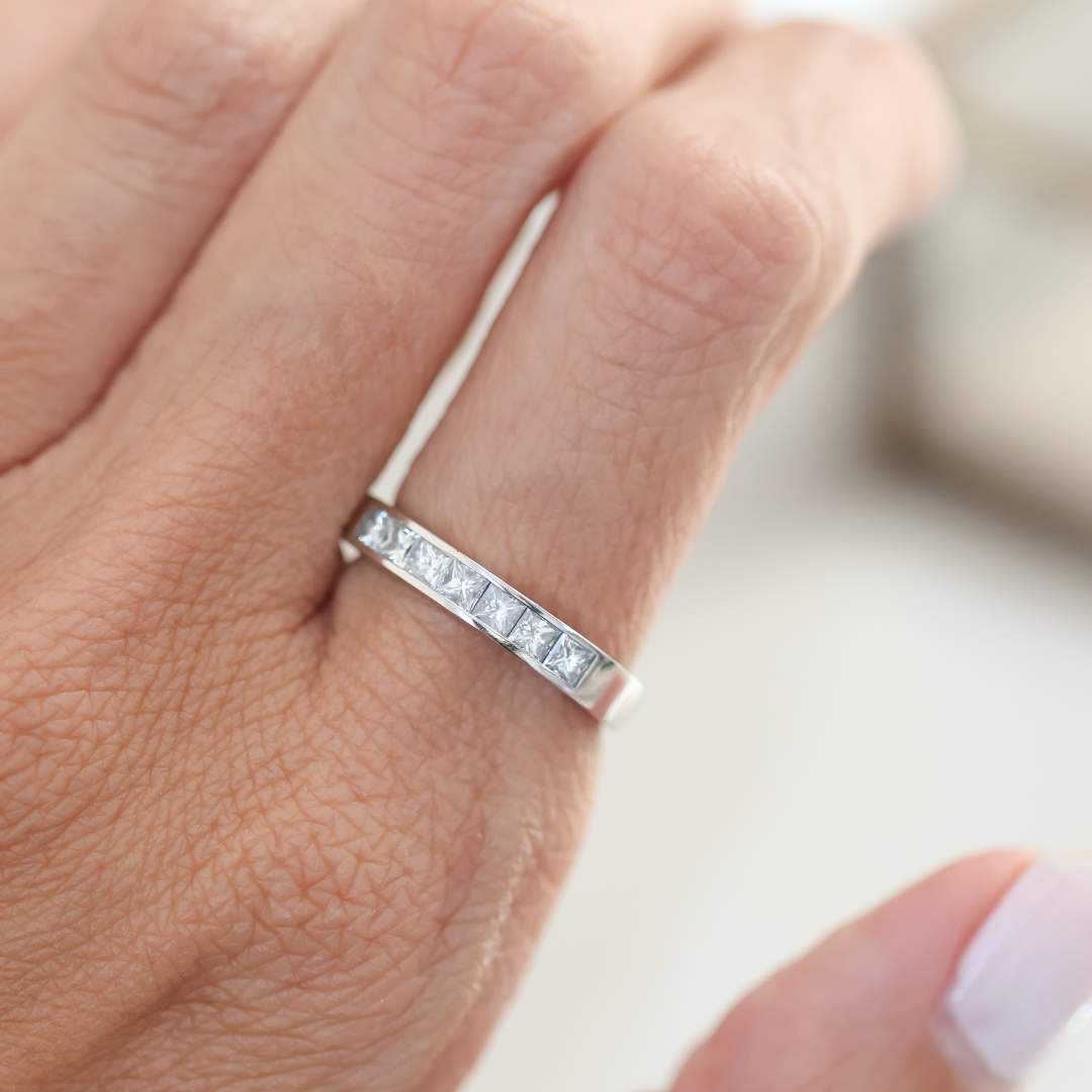 Anillo Compromiso Cintillo Princess
