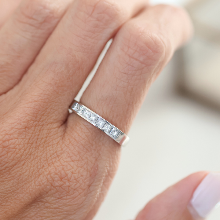 Anillo Compromiso Cintillo Princess