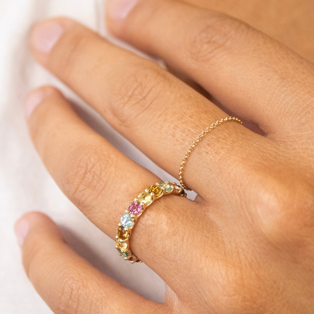 ANILLO RAINBOW ORO