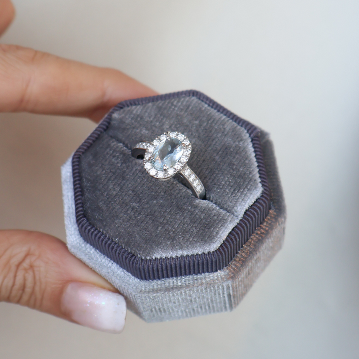 ANILLO COMPROMISO AGUAMARINA