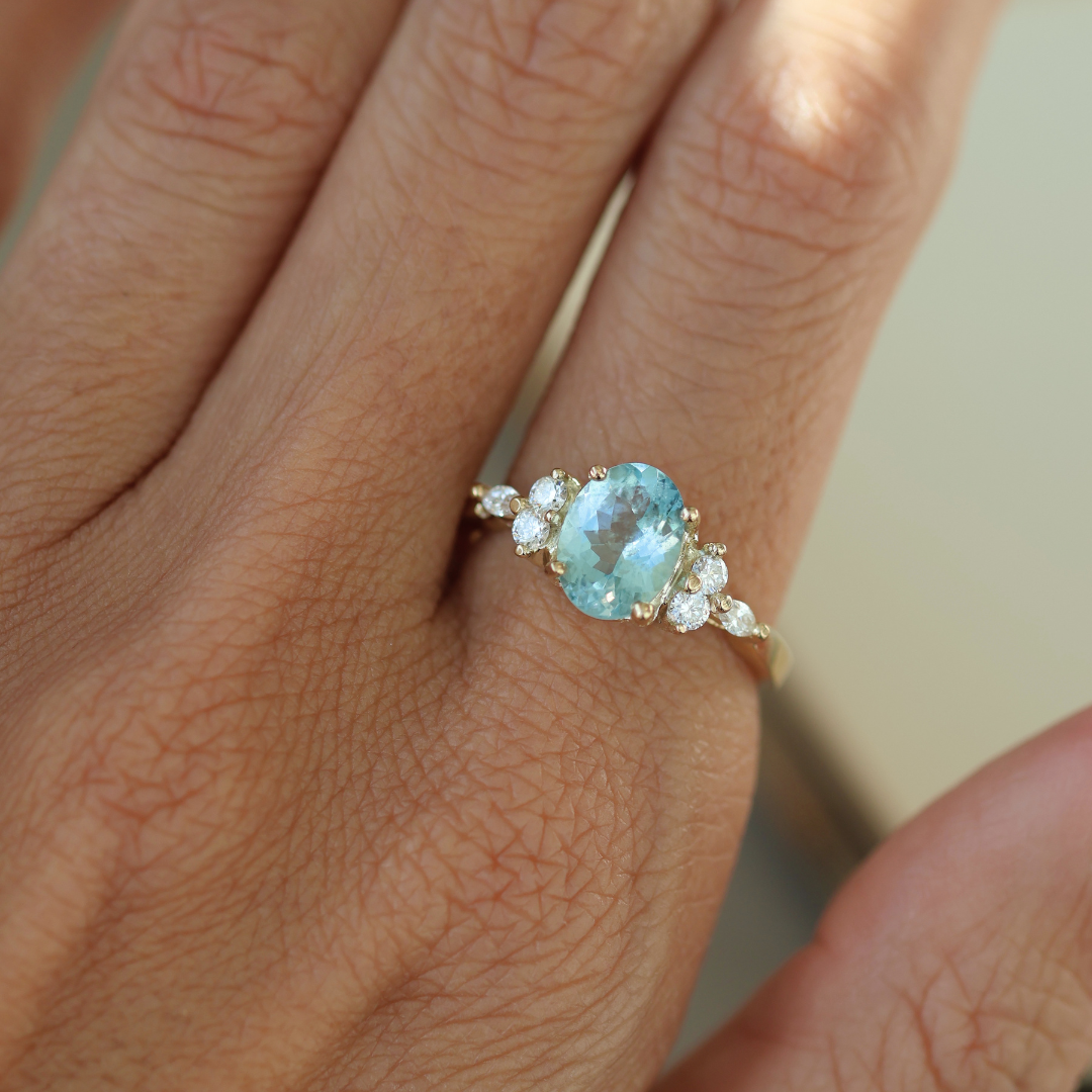 ANILLO COMPROMISO AGUAMARINA MARQUISE