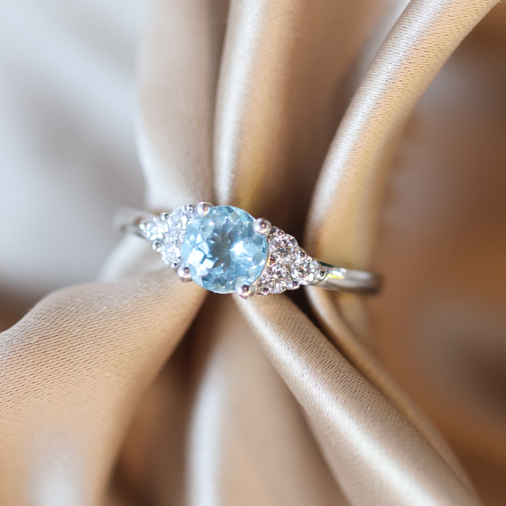 ANILLO COMPROMISO AGUAMARINA CROWN