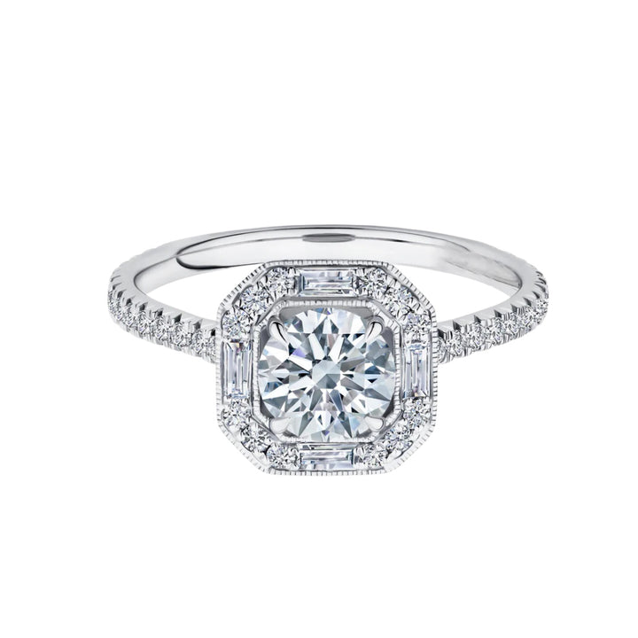 ANILLO COMPROMISO HALO OCTOGONAL