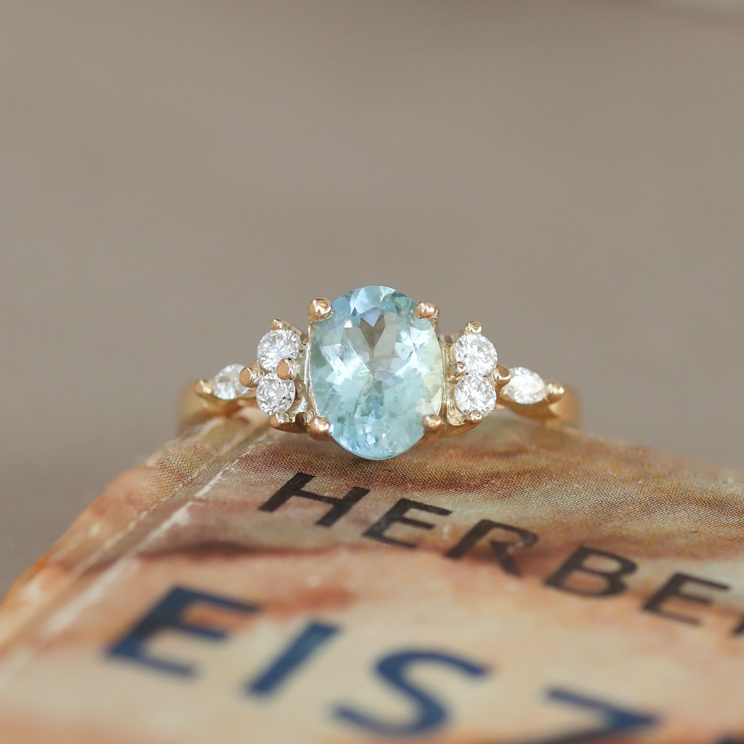 ANILLO COMPROMISO AGUAMARINA MARQUISE