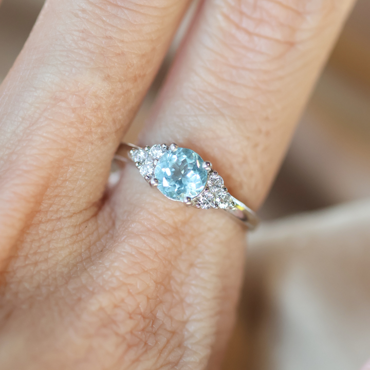 ANILLO COMPROMISO AGUAMARINA CROWN