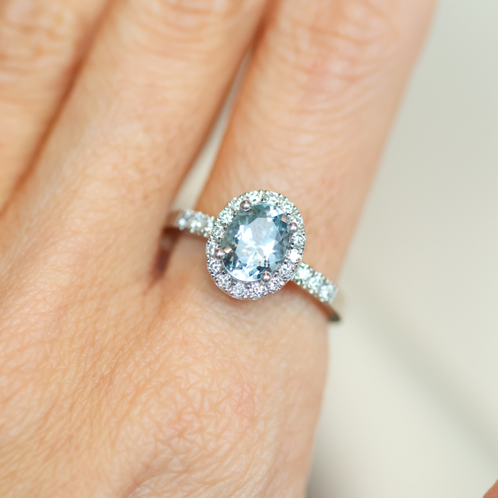 ANILLO COMPROMISO AGUAMARINA