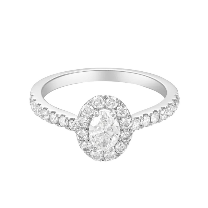 ANILLO COMPROMISO HALO OVALADO