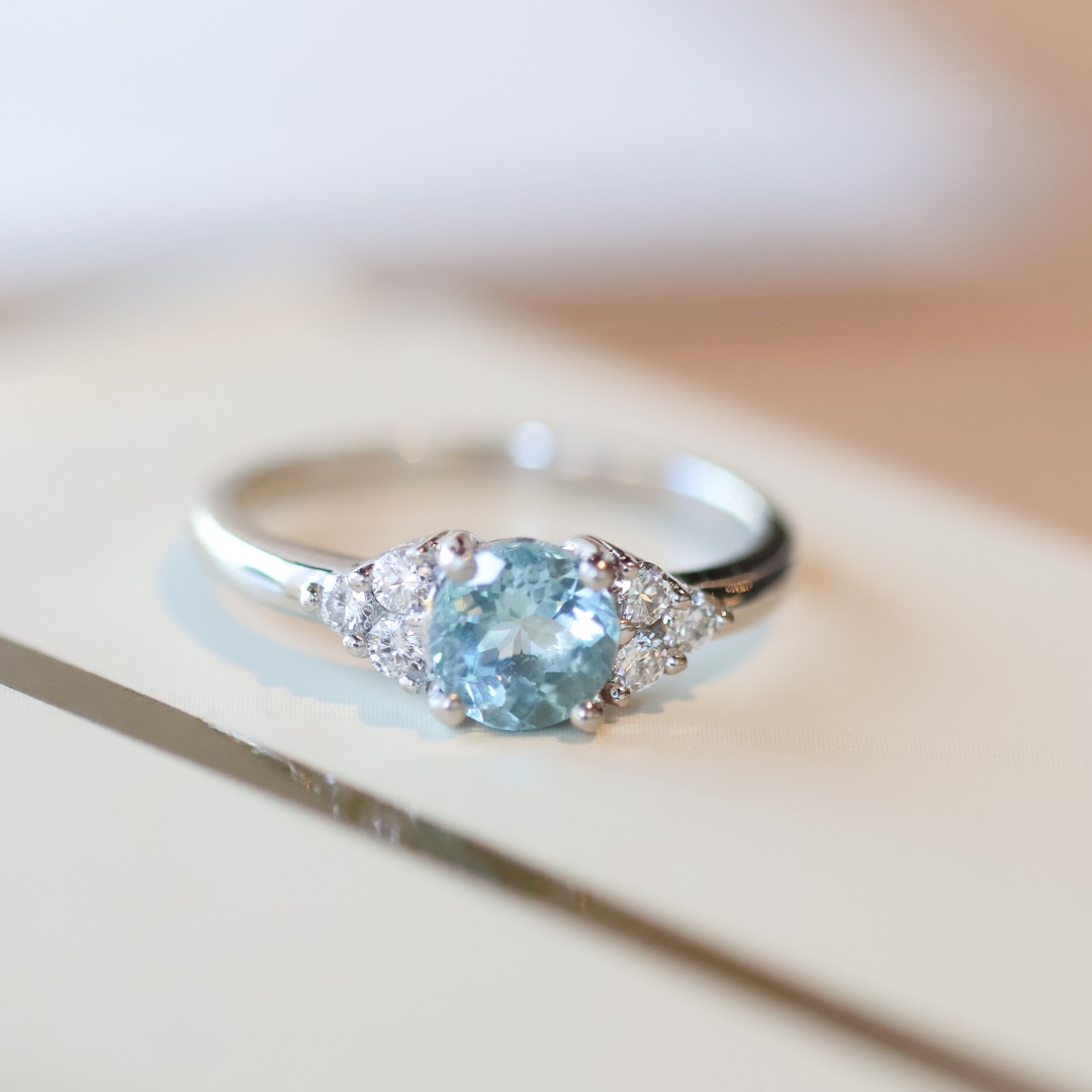 ANILLO COMPROMISO AGUAMARINA CROWN
