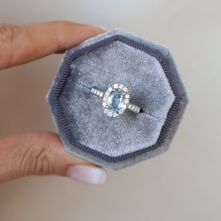 ANILLO COMPROMISO AGUAMARINA