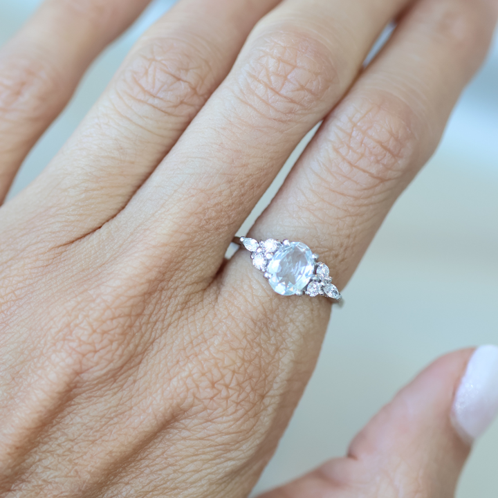 ANILLO COMPROMISO AGUAMARINA MARQUISE