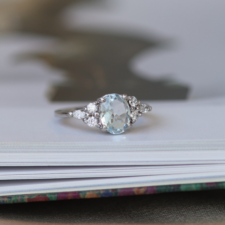 ANILLO COMPROMISO AGUAMARINA MARQUISE