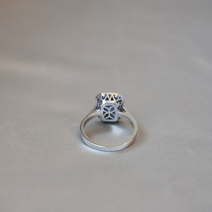 ANILLO COMPROMISO VINTAGE ZAFIRO