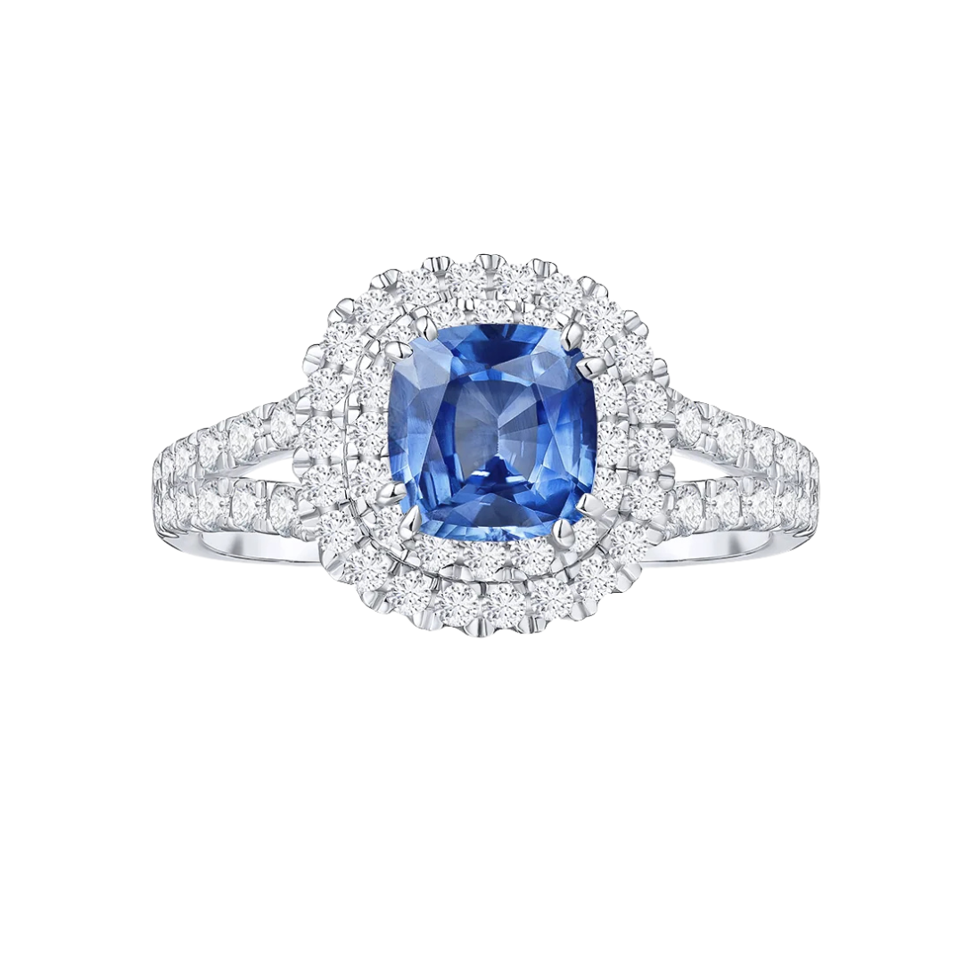 ANILLO COMPROMISO HALO ZAFIRO LILY