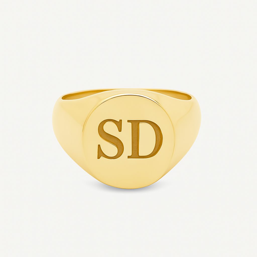 ANILLO SELLO GRABADO ORO 18K