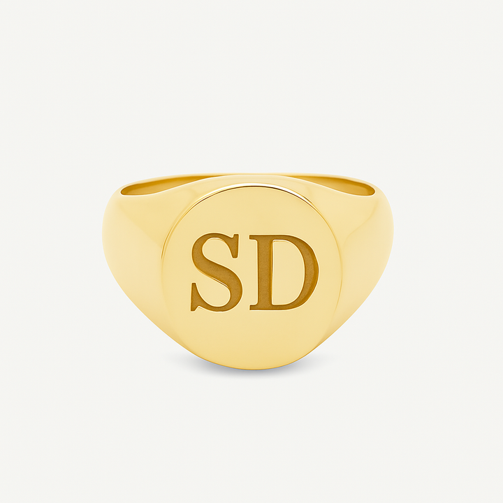ANILLO SELLO GRABADO ORO 18K