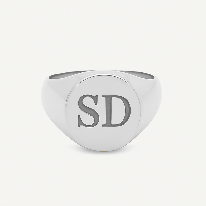 ANILLO SELLO GRABADO PLATINO