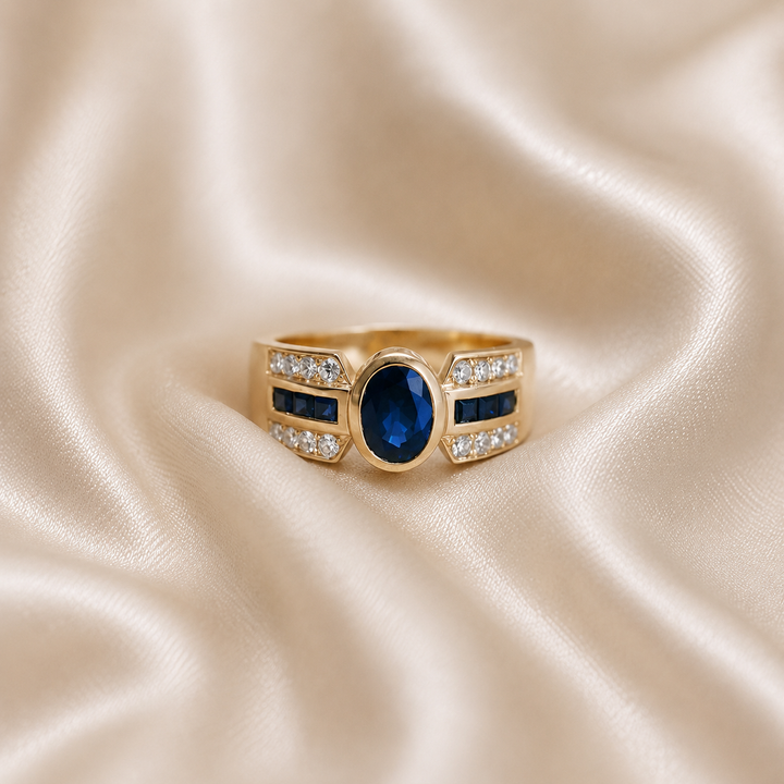 ANILLO COMPROMISO VINTAGE ZAFIRO