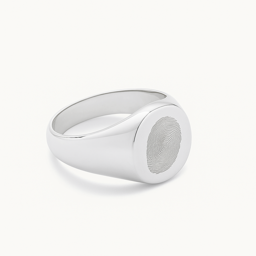 ANILLO SELLO GRABADO PLATINO