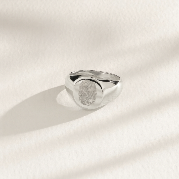ANILLO SELLO GRABADO PLATINO