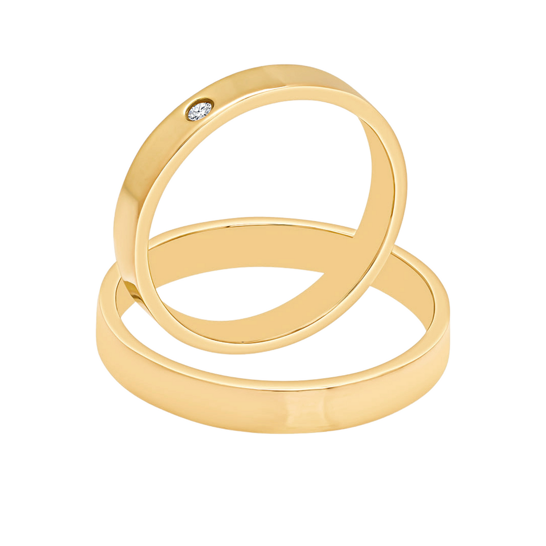 ARGOLLAS PLANAS BRILLANTE ORO 18K