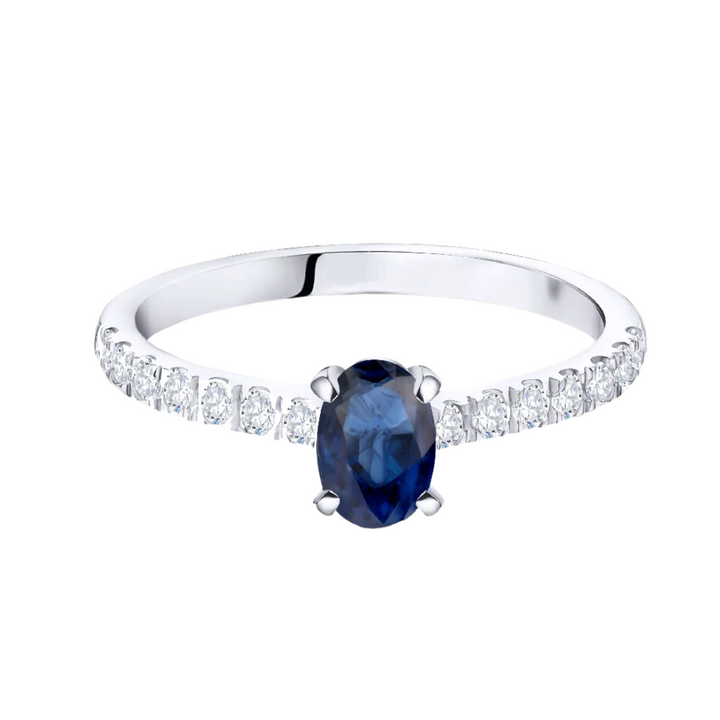 ANILLO COMPROMISO OVAL ZAFIRO