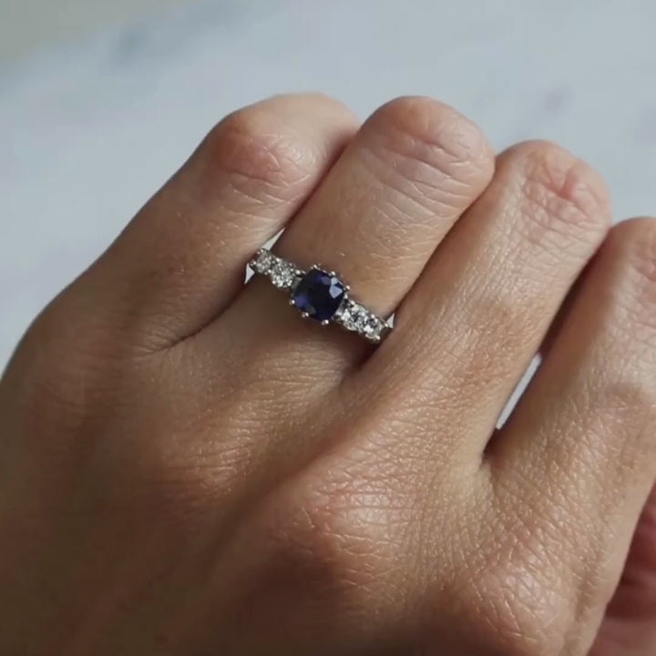 ANILLO COMPROMISO QUINTILLO ZAFIRO